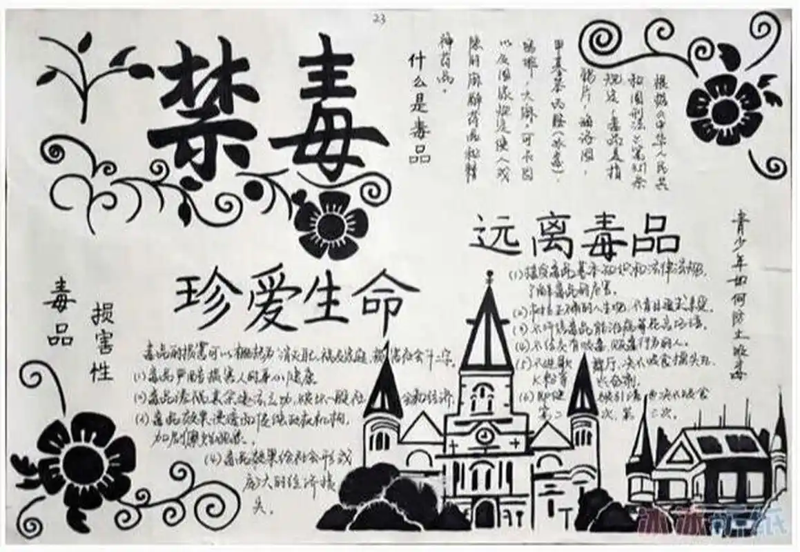 禁毒手抄报 字丑匆喷