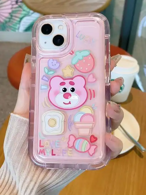 可爱晕了60粉色少女心草莓熊手机壳