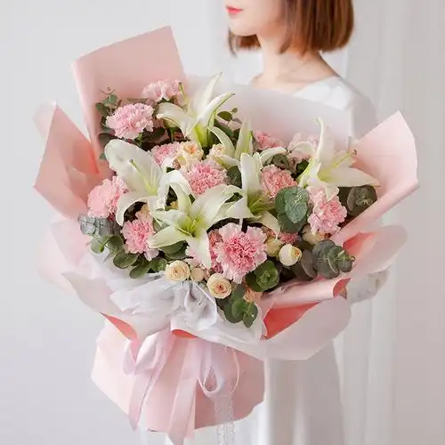 生日礼物康乃馨花束全国同城配送北京广州上海母亲节礼物永恒的爱uu02