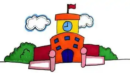 小学校园图片简笔画小学校简笔画图片小学校简笔画图片大全这是一组