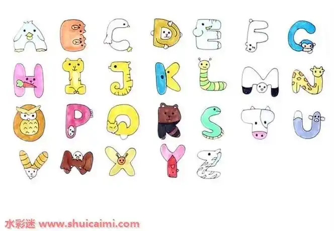 英文字母简笔画简笔画呆萌乌龟舞蹈儿童简笔画文化字母组合动物简笔画
