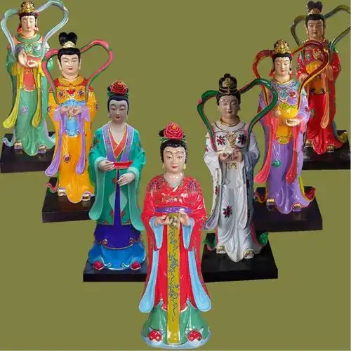 七仙女下凡七仙女佛像七仙圣母神像七姐妹神像河南雕塑厂家
