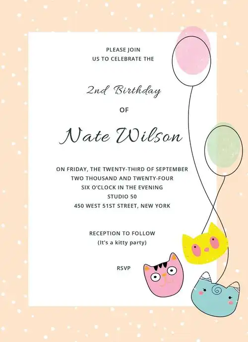 kitty party invitation template
