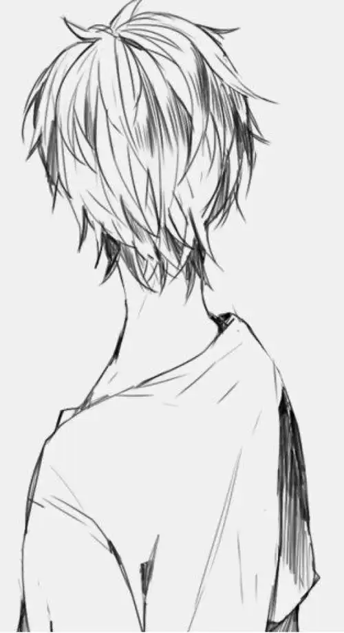 动漫简笔画男孩背影