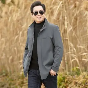 中老年外套男爸爸春秋款夹克上衣40岁50中年男士父亲秋装休闲衣服