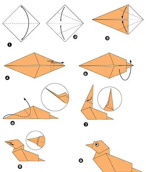 动物折纸教程图解鸳鸯的折法
