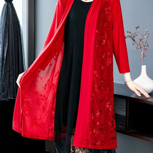 中老年宽松防晒衣女夏中长款外披长开衫妈妈外搭披肩薄款外套大码