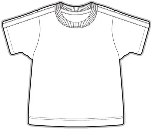 休闲短袖儿童服装设计秋冬装线稿矢量