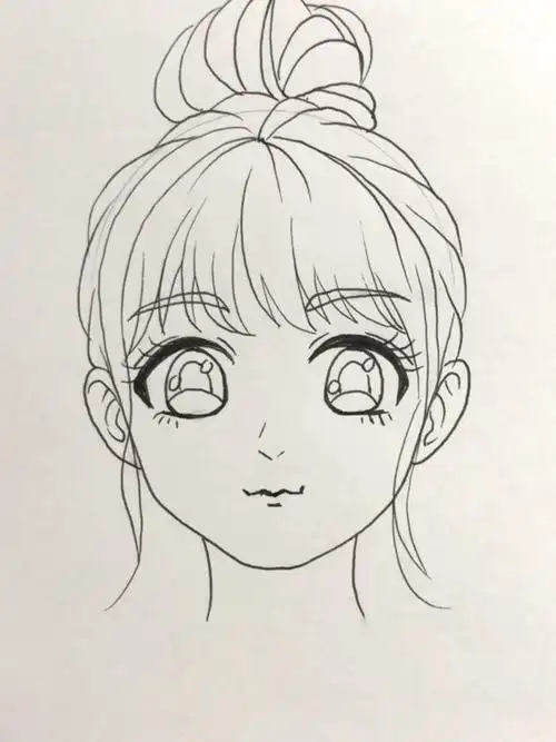 动漫人物丸子头画法三