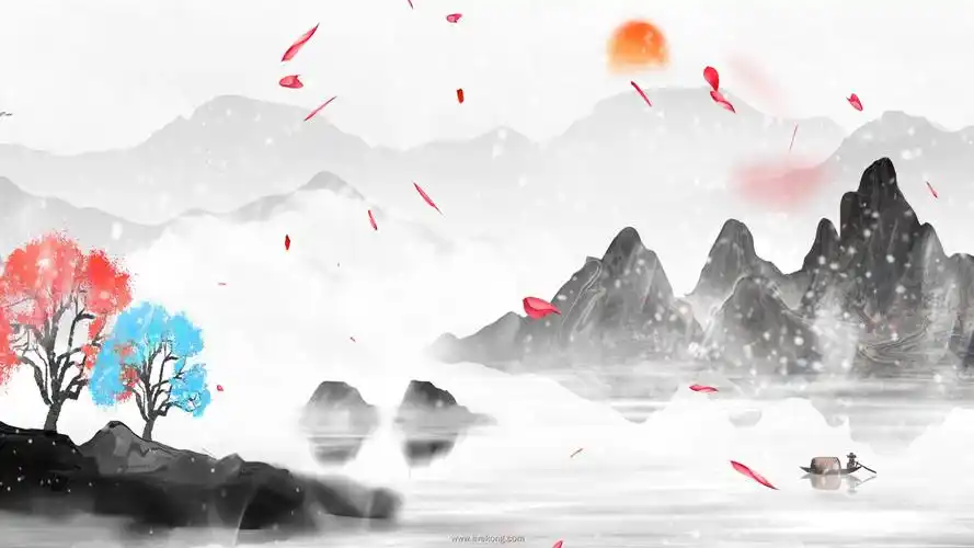 不染led配乐视频背景歌曲不染视频背景水墨江南山水led古风中国风山水