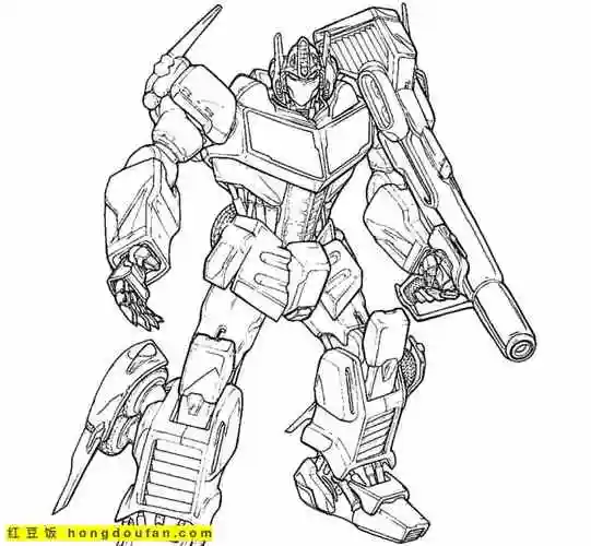 10张令人敬畏的变形金刚机器人涂色图片-红豆饭小学生简笔画大全