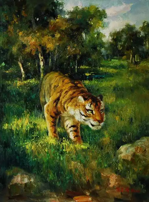 中国油画老虎第一人--侯志峰