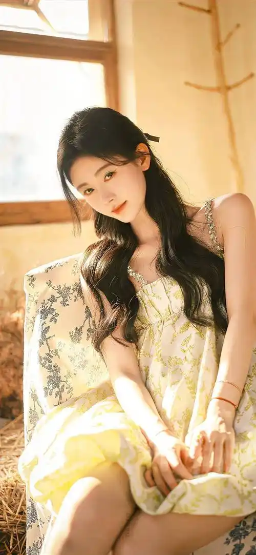 鞠婧祎吊带连衣裙性感写真