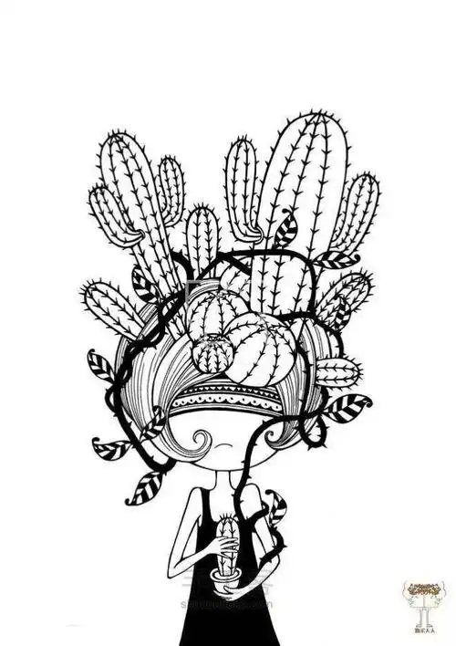 六年级美术素养黑白线描画