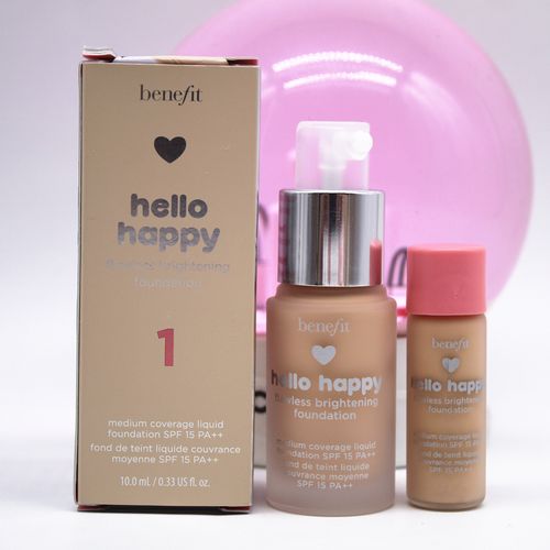 专柜正品小样 贝玲妃你好开心无瑕粉底液3ml 1号遮瑕修饰肤色10ml