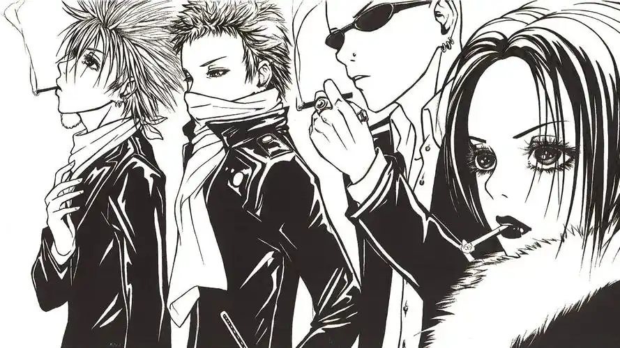 动漫nana 壁纸 橡皮章 黑白 素材