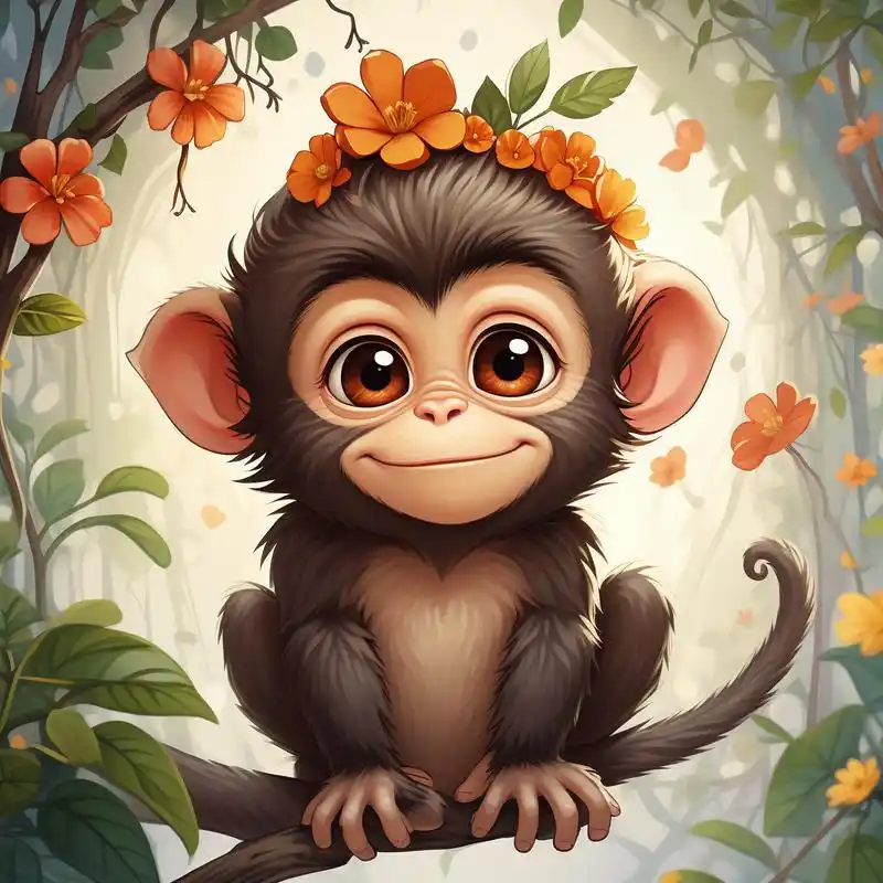 92小猴子头戴花环超可爱头像94