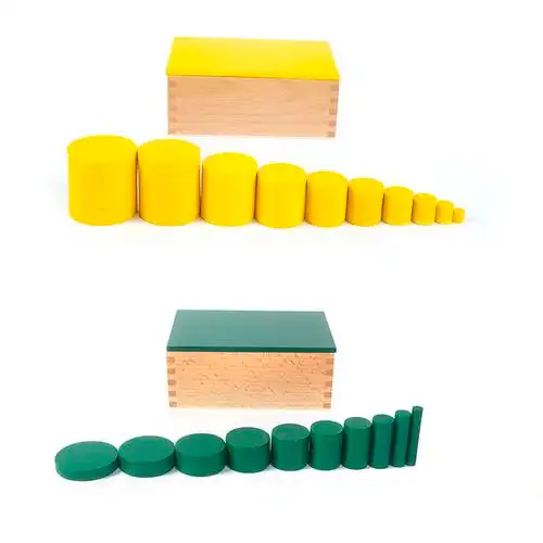 蒙氏感官教具彩色圆柱体积木幼儿园专业版蒙台蒙特早教教具