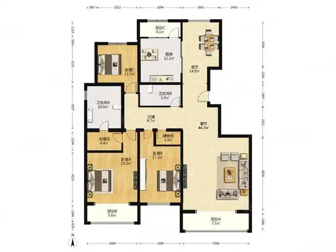 5,房源全,泛海国际樱海园二手房,2650万,3室2厅,2卫,228平米-北京安居