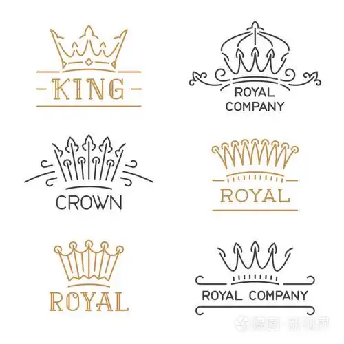 皇冠标志设置.豪华皇冠在时尚线条样式插画-正版商用图片0pjesn-摄图