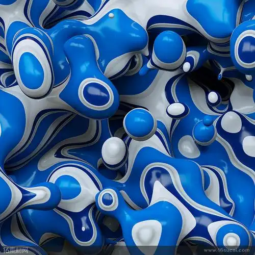 3d立体创意蓝白纹路背景高清图片 - 素材中国16素材网