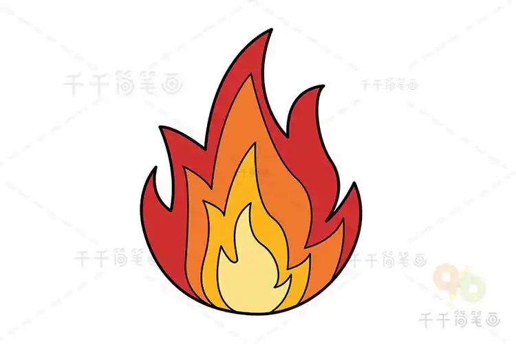 火苗手帐素材简笔画手帐爱好者必学