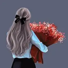 采集淡淡月水痕采集到人物感恩节抱花女孩背影51miz.