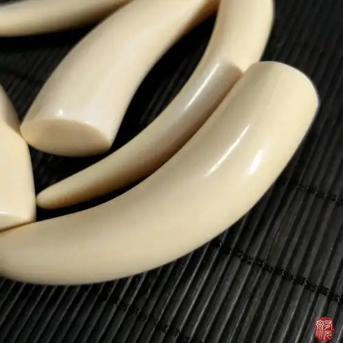 爆满牙纹猛犸猛犸象象牙一体手工磨制小素牙尖项坠