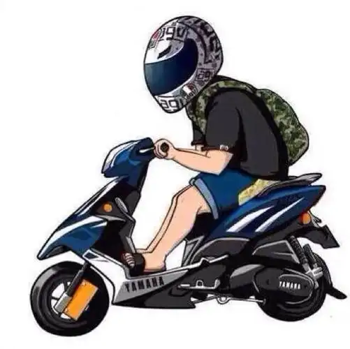 求个卡通骑摩托车小踏板的头像