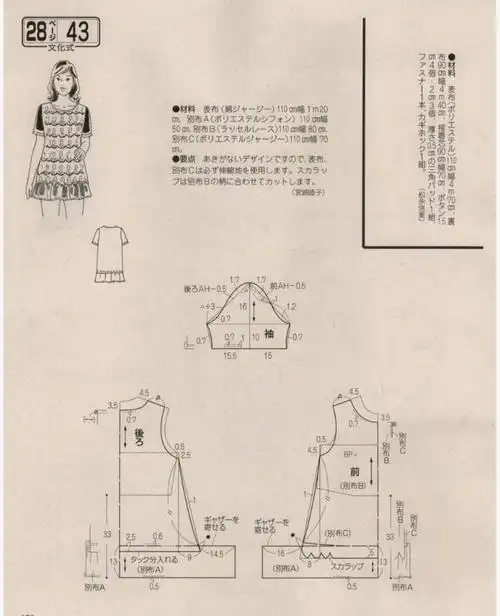 分享一些女士上衣衬衫裁剪图图纸