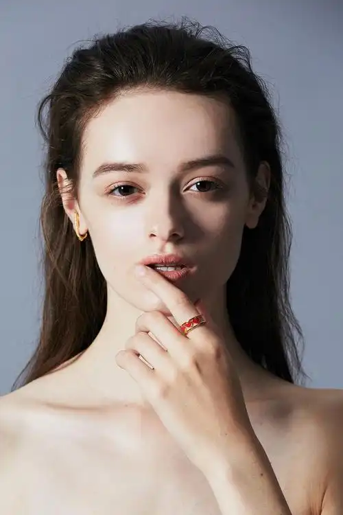 lasvenia/lasvenia【新品】threeheartsring三重珐琅爱心戒指王丽坤