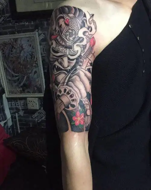 鬼武士未完纹身图片_手臂纹身图案