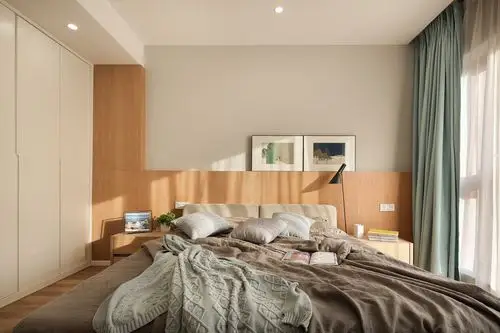 160平混搭三居装修床头背景墙图片