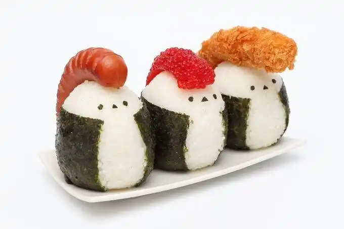 各种饭团小造型照着做娃都不挑食