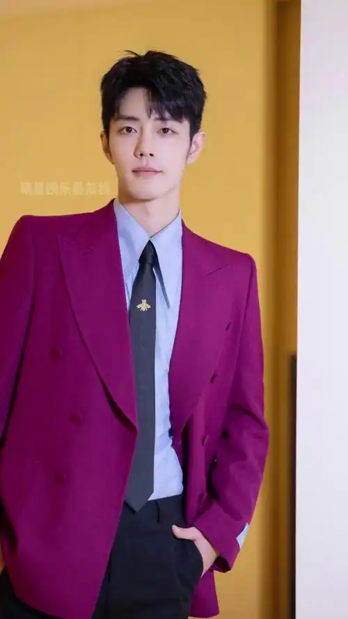肖战 紫红色西装造型,久未出席红毯的他瘦了好多,是精致贵公子了
