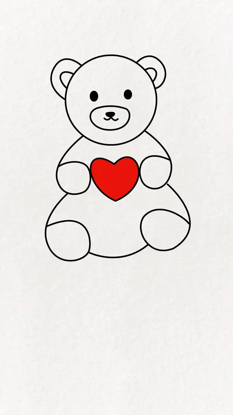 教你简单几步画一只小熊#简笔画 #亲子简笔画 #零基础学画画 - 抖音