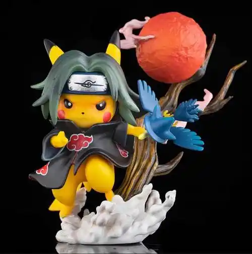 忍者佐助宇智波鼬春野樱小樱吉利蛋手办q版摆件 皮卡丘cos佐助【图片