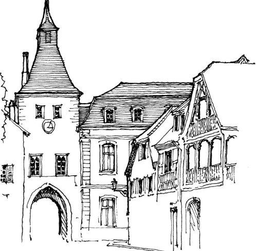 美图素材:建筑手绘线稿集分享