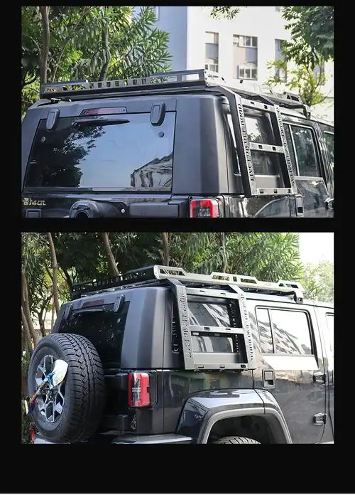 北京bj40plus行李架bj40l行李框18款改装车顶锰钢旅行越野防滚架bj40