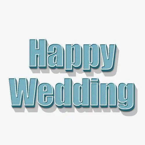 happy wedding立体字_艺术字设计_千库网