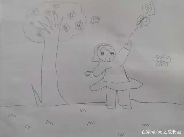 儿童简笔画原创教程春天的风景  昨天为大家推送了一篇风筝春天的简笔