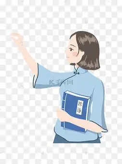 手绘民国女学生元素