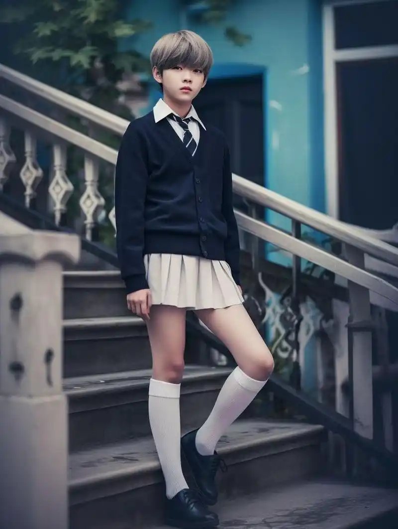 探索:男生穿校服 裙子 长筒袜的搭配 无意间刷出来的,发现也挺好看的
