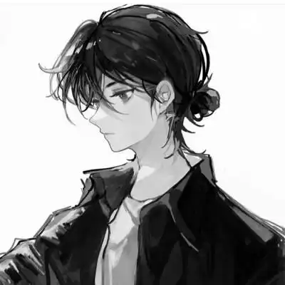 男生头像黑白二次元