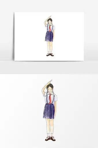 七一建党节97周年青少年敬礼庆祝国庆插画