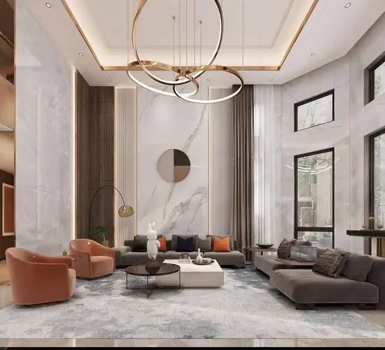 保利郎峰500平米现代轻奢风格别墅装修效果图