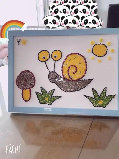 幼儿园手工作业五谷杂粮作图