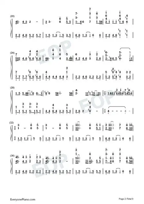 波西米亚狂想曲-bohemian rhapsody-电影原版独奏双手简谱预览2