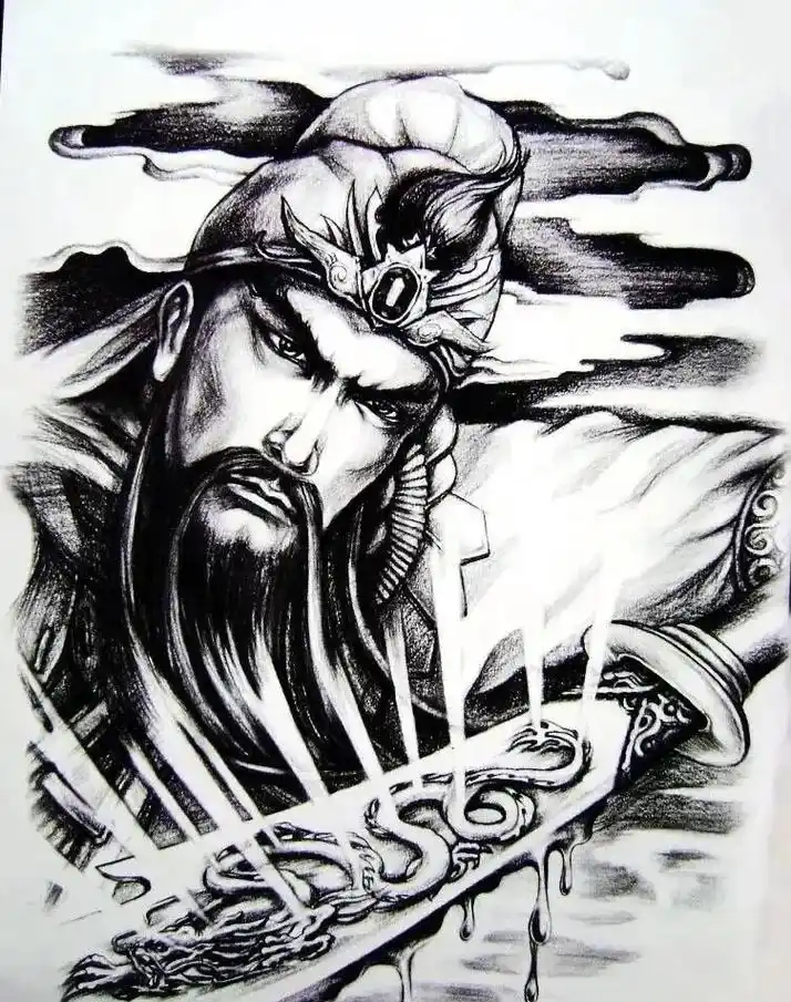 大臂关公 手稿分享.#纹身手稿 #tattoo #关公  - 抖音