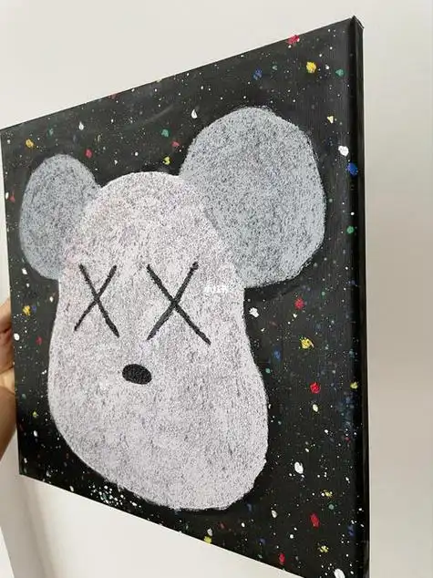 cola原创 | 暴力熊手绘丙烯画&同款耳机壳流体暴力熊手工diy流体画